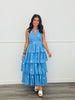 Blue Polka Dot Halter Midi Dress (Reg.)