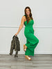 Green Sleeveless Smocked Back Jumpsuit (Reg. and Plus)