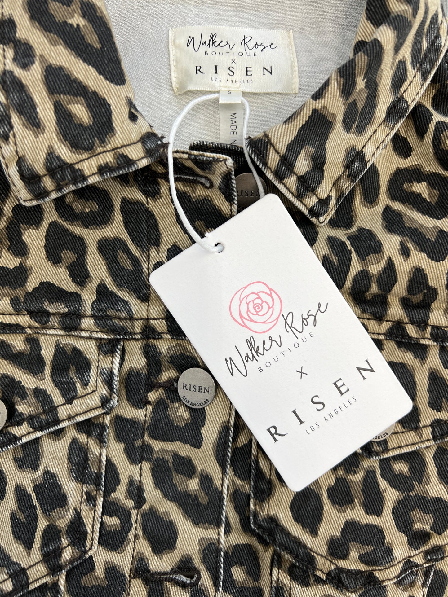 WR x Risen Leopard Print Super Soft Fray Hem Jacket (Reg & Plus)