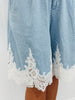 Denim Lace Bermuda Shorts (Reg.)