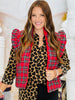 Red Plaid Puff Zip Up Vest (Reg & Plus)