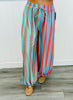 Mint Green Color Block Stripe Balloon Pants (Reg & Plus)