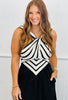 Black/White Criss Cross Midi Dress (Reg.)