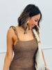 Dark Brown Chain Strap Midi Dress (Reg.)