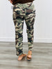 Olive Camo High Rise Cropped Pull On Pants (Reg. and Plus)