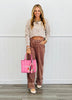 Rust-White Striped Denim Pants (Reg.)