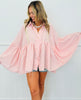 Pink Gingham Babydoll Long Sleeve Shirt (One Size)