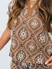 Brown Embroidered Linen Blouse (Reg & Plus)
