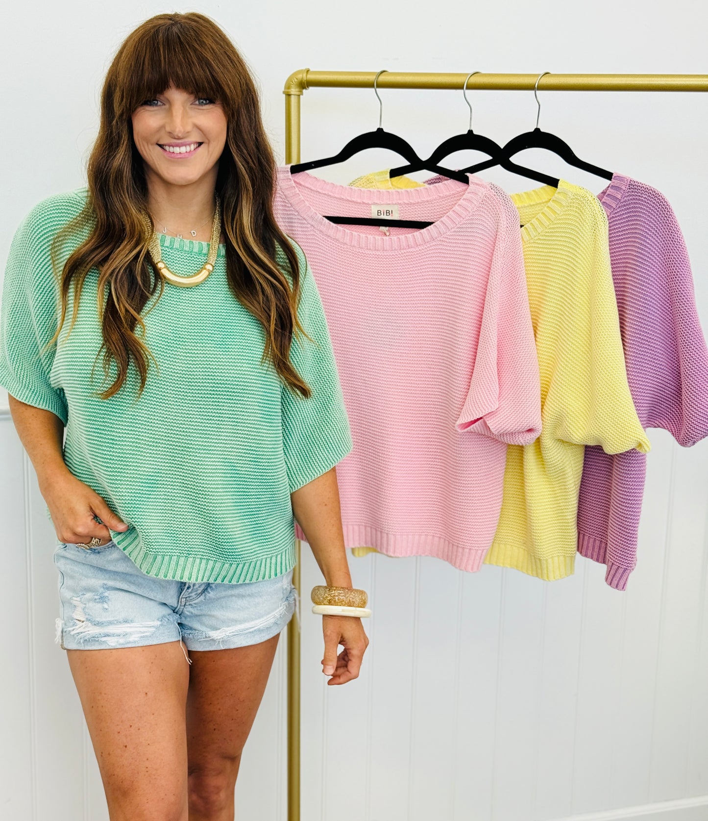 Washed Knit Dolman Sleeve Top (Reg.) - 4 Colors