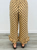 Taupe/Brown Ruffled Hem Polka Dot Pants (Reg.)