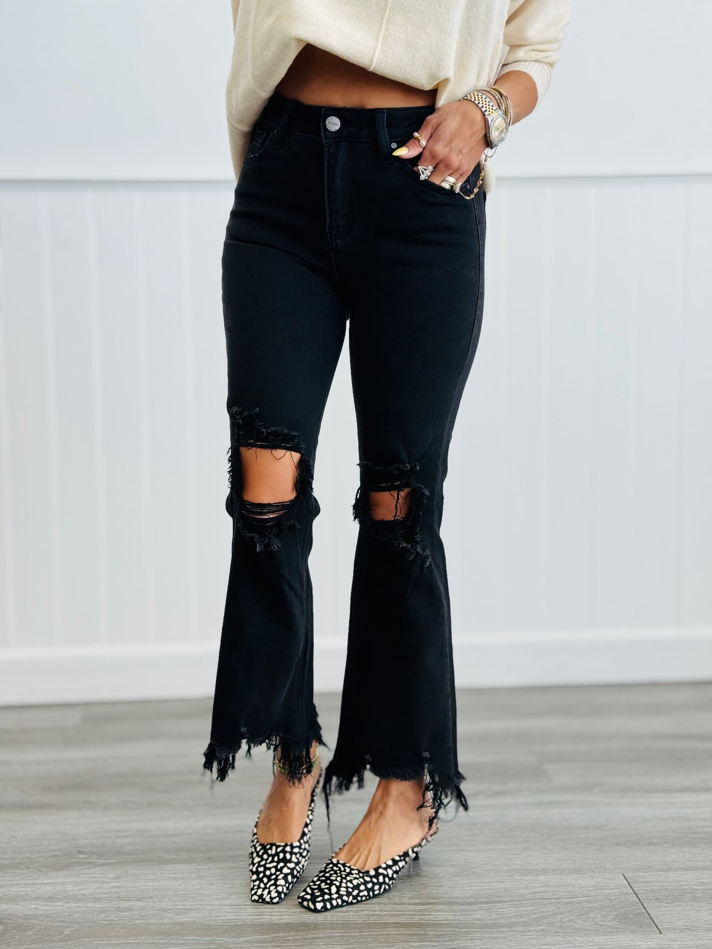 Risen Black Ready For Anything Crop Jeans (Reg & Plus)