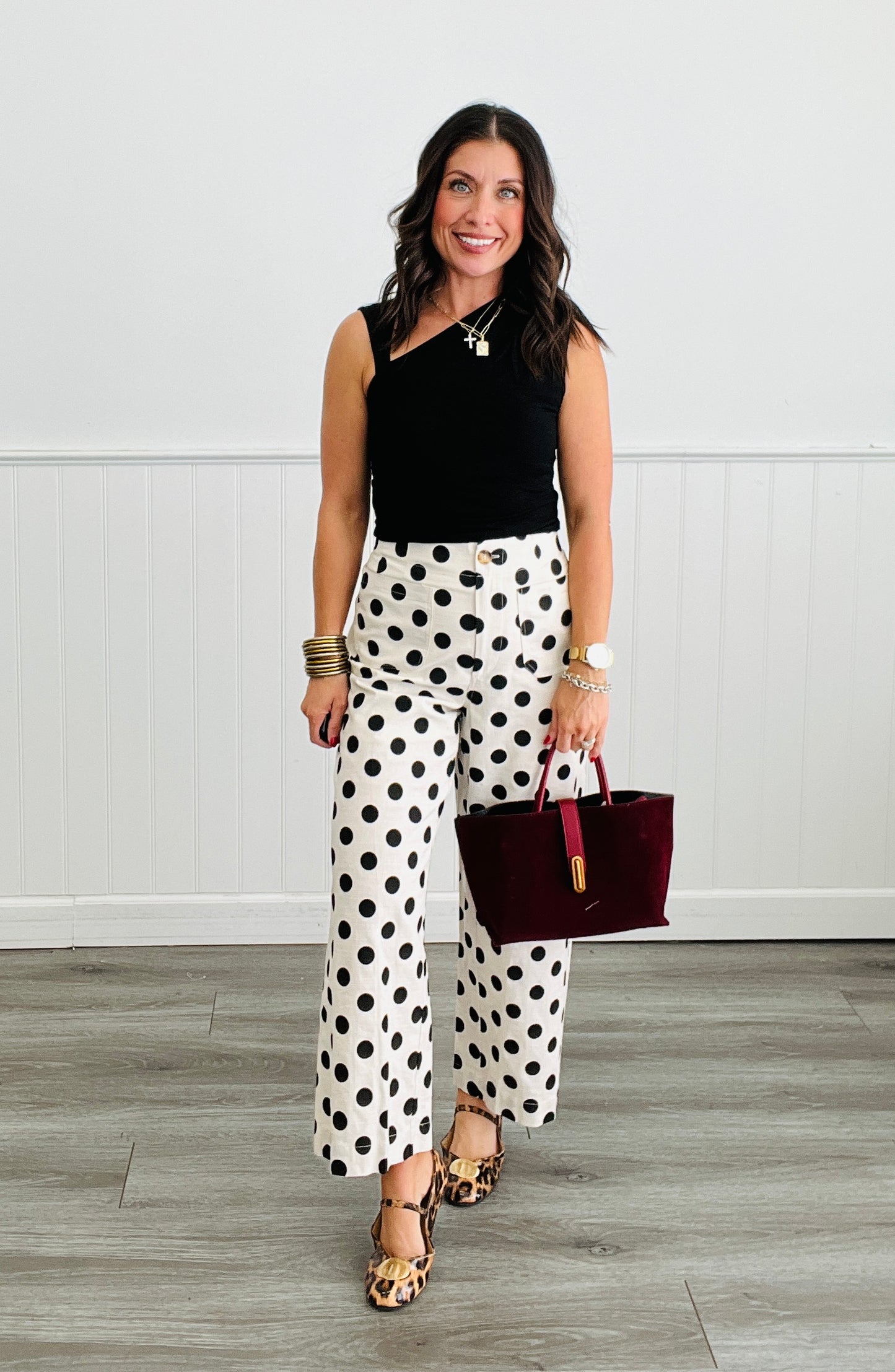 Polka Dot Wide Leg Pants (Reg.)