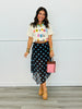 Chocolate Polka Dot Sheer Midi Skirt (Reg.)