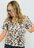 Sequin Leopard Short Sleeve Sweater Top (Reg.) - 2 Colors