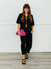 Black Butter Soft V-Neck Top (Reg. and Plus)