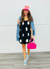 Black Polka Dot Bubble Hem Mini Dress (Reg.)