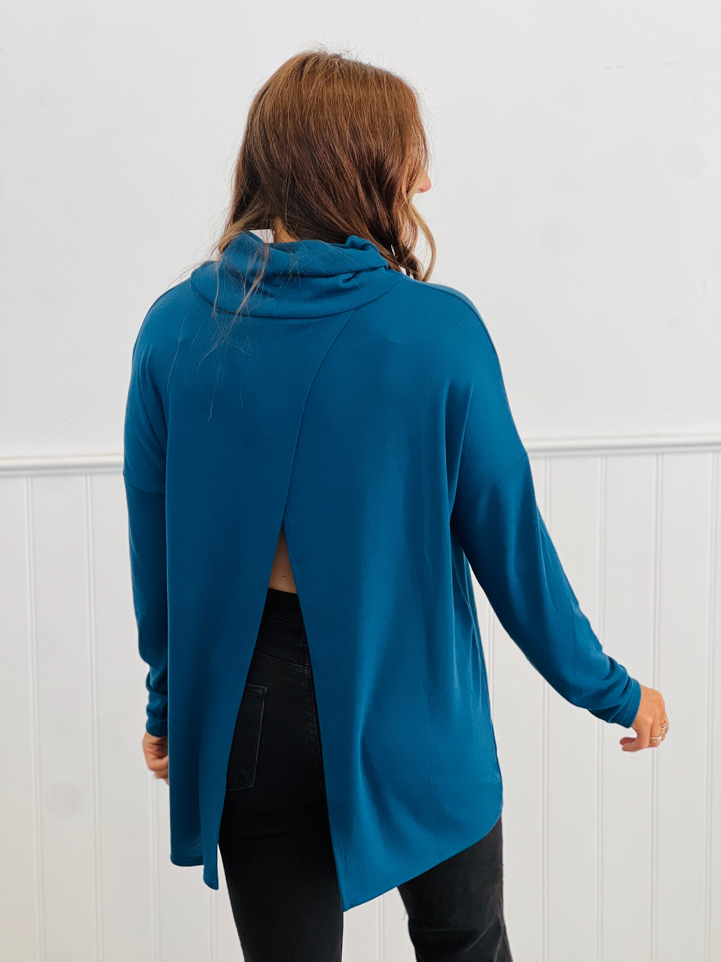 Dear Scarlett Cowl Me Back Tunic Top (Reg. and Plus) - 5 Colors