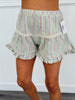 POL Eyelet Trim Ruffled Shorts (Reg.)-2 Colors