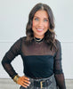 Black Pearl Detailed Mesh Top (Reg. and Plus)