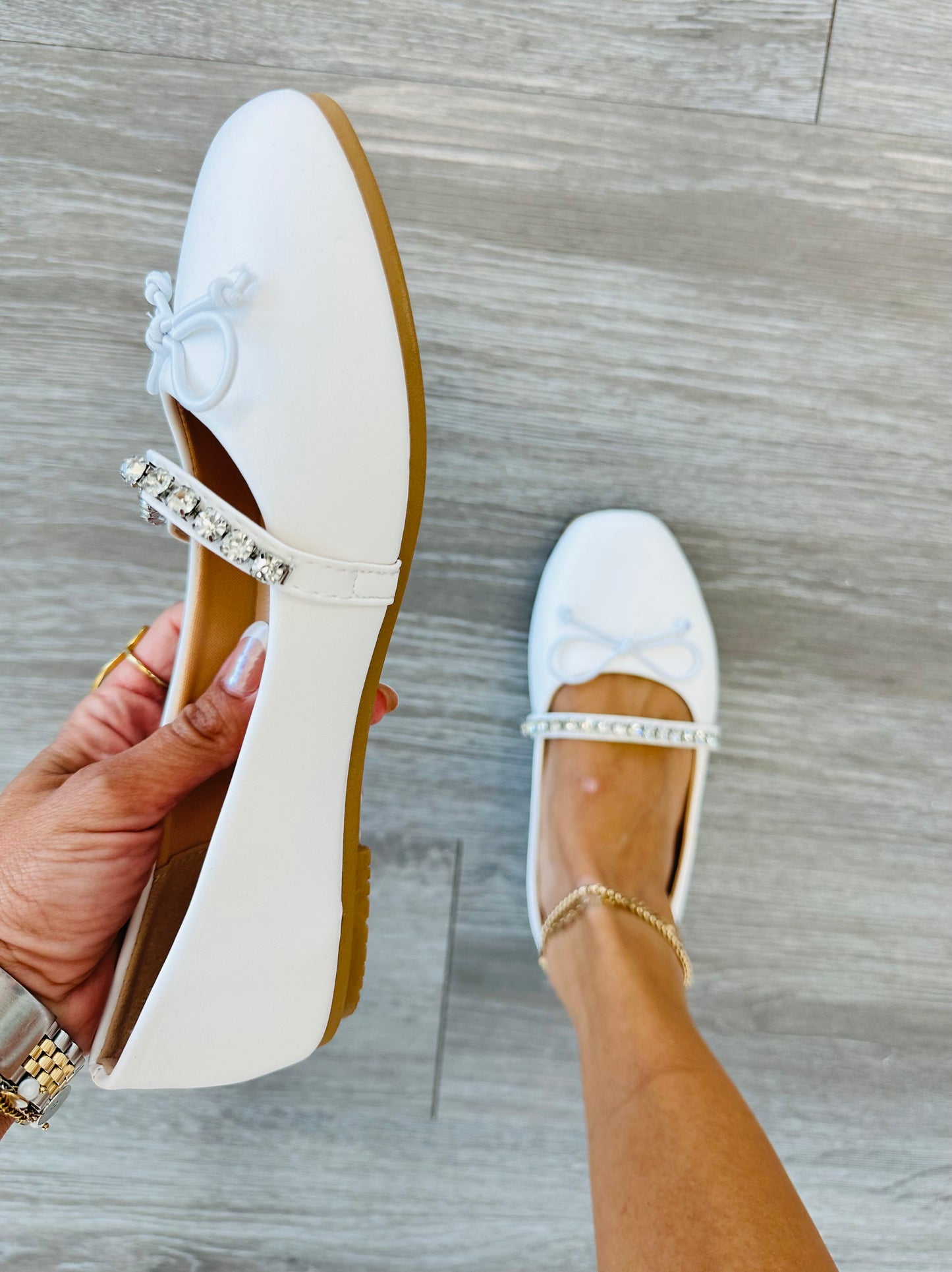 White Beautiful You Ballet Flats