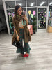 Hunter Green Plaid Ruffle Wide Leg Pants (Reg.)