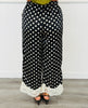 Black/White Silk Satin Polka Dot Pants (Reg & Plus)