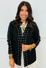 Black Suede Lace Up Cardigan (Reg. and Plus)