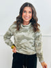 Green Camouflage Turtle Neck Pullover Top (Reg.)