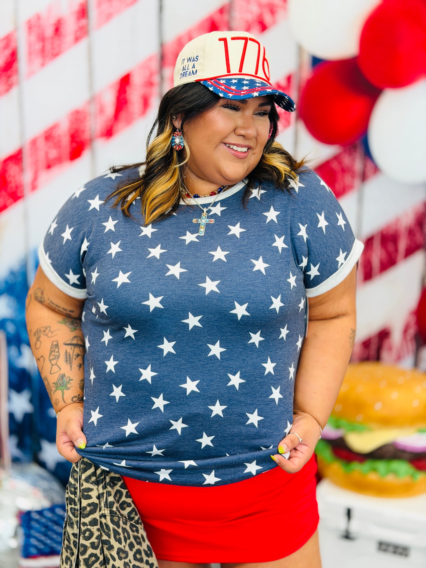 Navy Stars Galore Top (Reg & Plus)