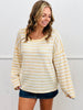 Striped Fuzzy Sweater Top (Reg.)-3 Colors