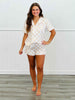 Natural Checks Button Down PJ Shorts Set (Reg. & Plus)