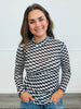 Checkered Mesh Long Sleeve Top (Reg & Plus)-3 Colors