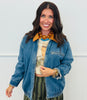 Denim Contrast Corduroy Collar Zip Up Jacket (Reg.)