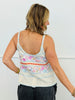 POL Cream/Blue Contrast Print Cami Sweater Top (Reg.)