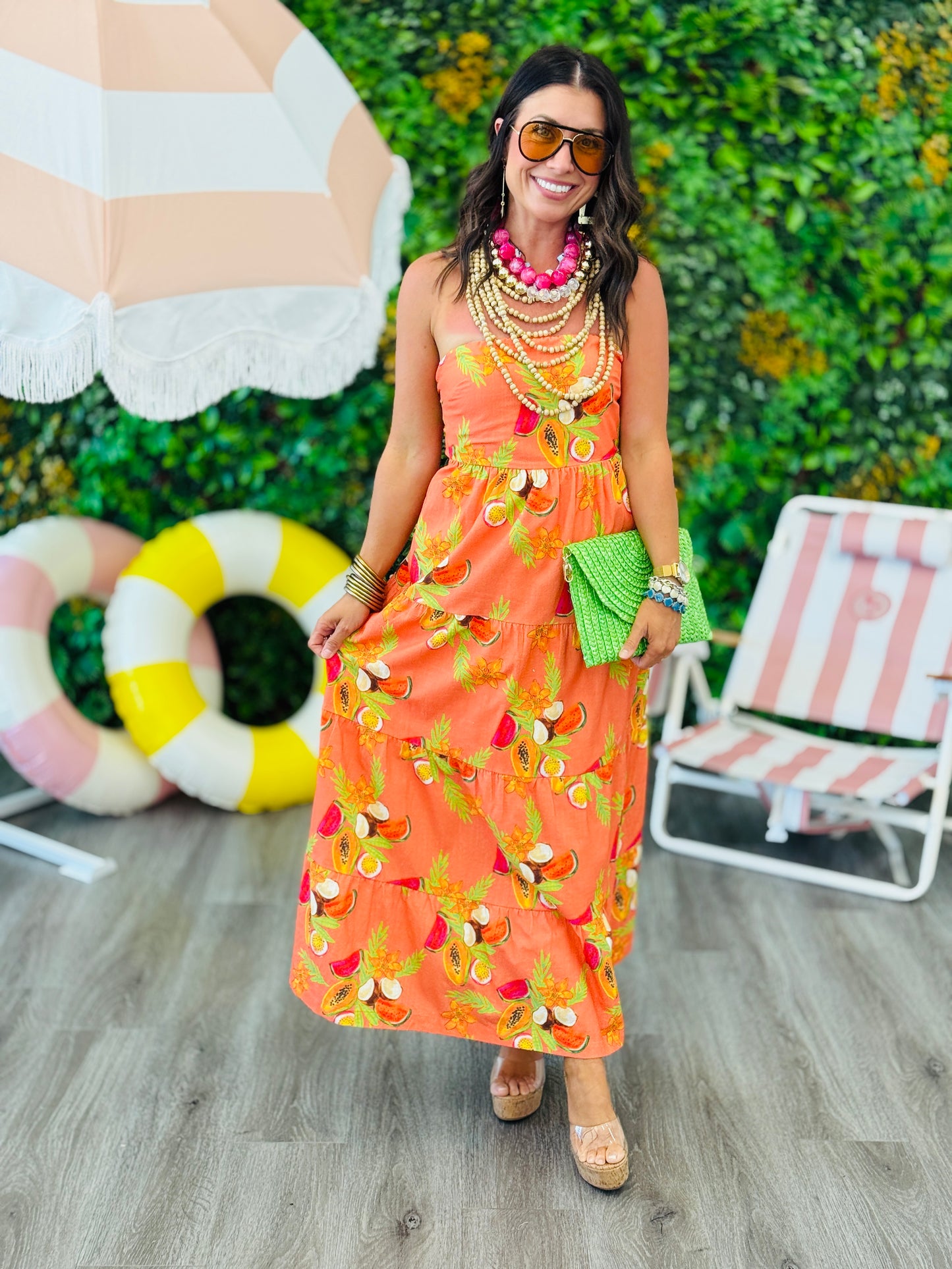 Tropic Bloom Strapless Maxi (Reg.)