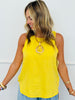 Yellow Rhinestone Sleeveless Blouse (Reg. and Plus)