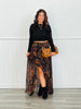 Black Floral Ruffle Midi Skirt (Reg. and Plus)