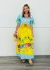 Queen Of Sparkles Yellow Beach Scene Midi Skirt (Reg. & Plus)