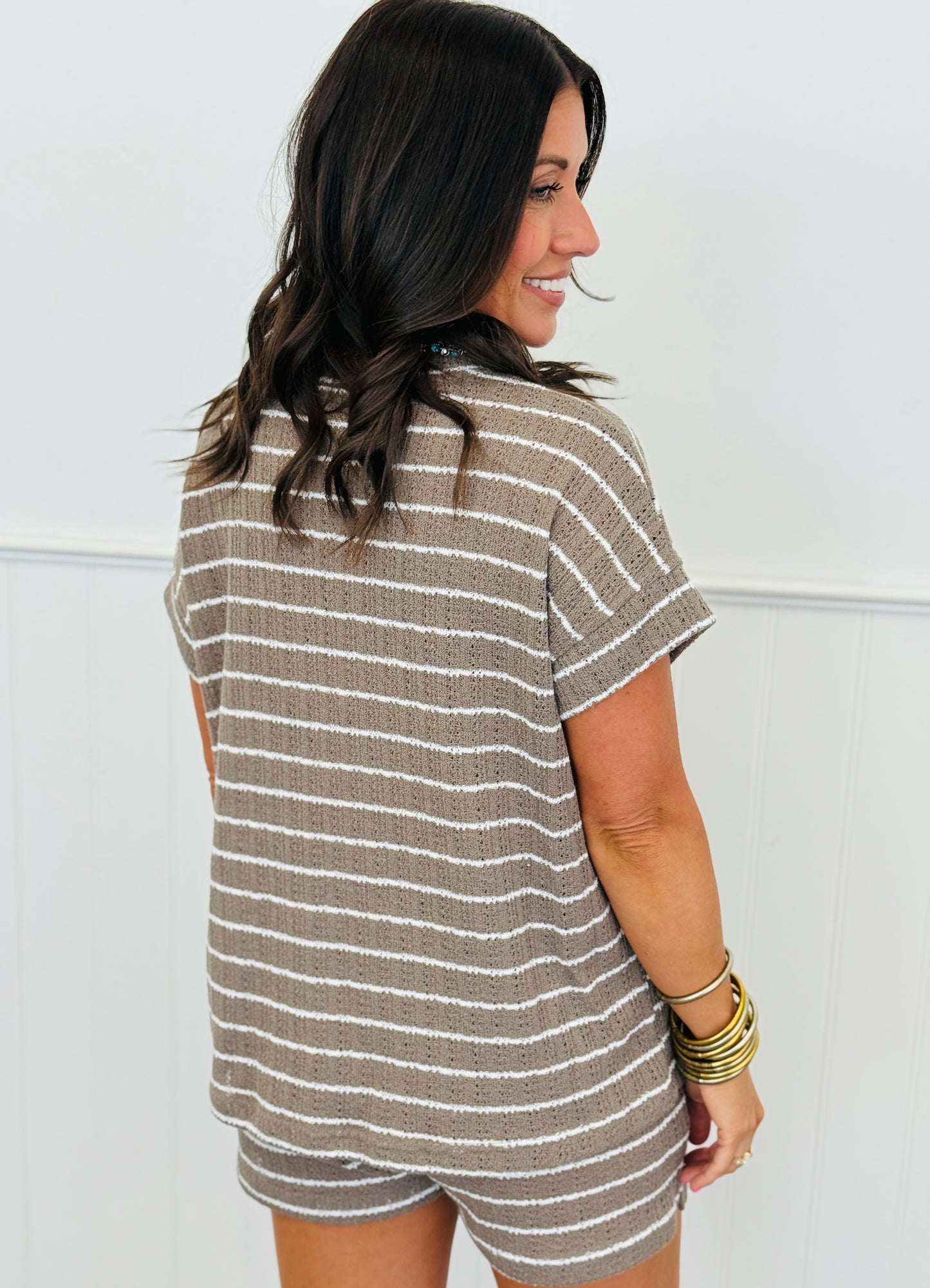 Striped Cap Sleeve Top & Shorts Set (Reg.) - 3 Colors