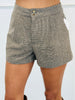 Brown Houndstooth Mid Rise Shorts (Reg.)