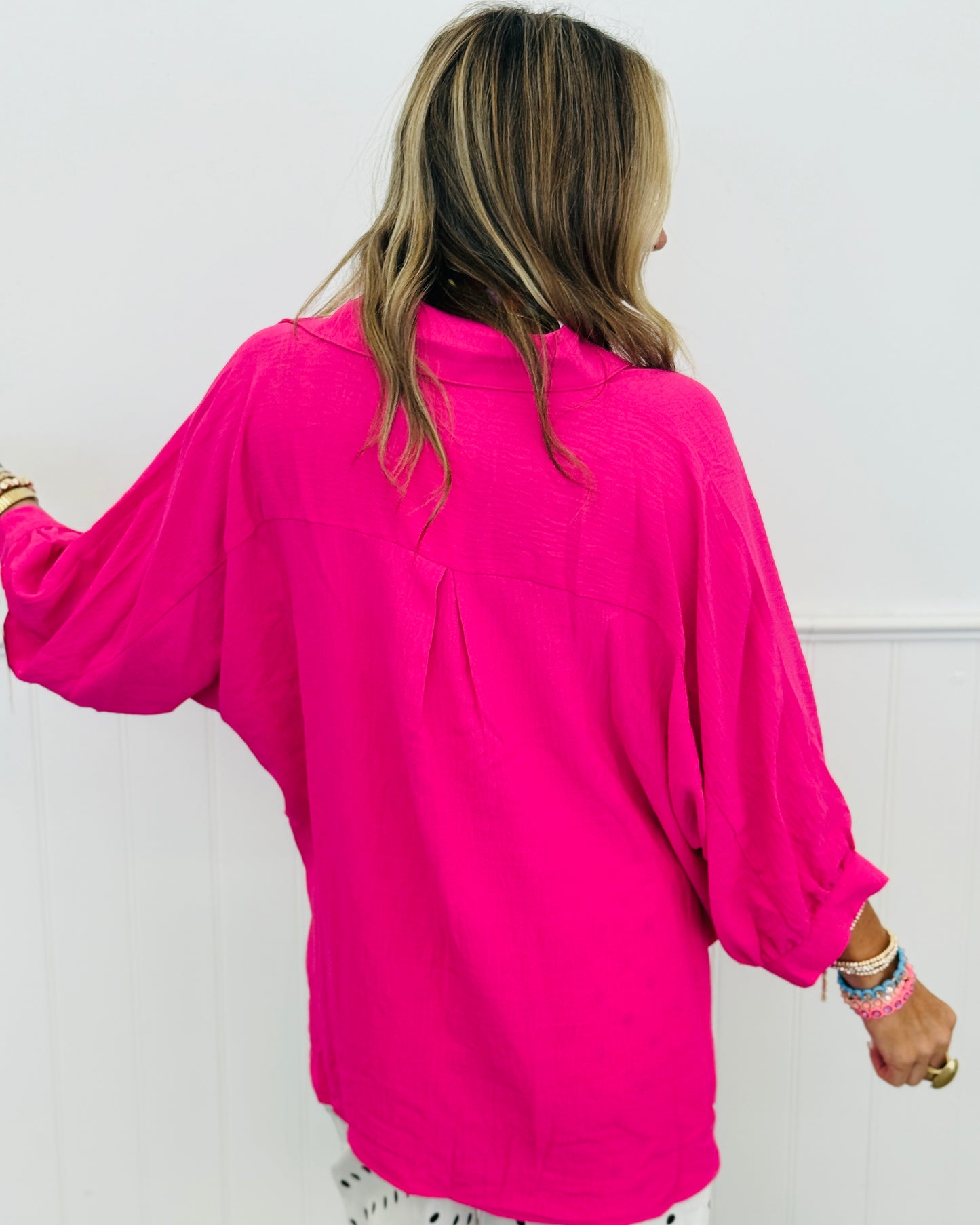 Pink Sloane Button Up Top (Reg. and Plus)