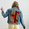 Fitted Denim Back Tiger Graphic Jacket (Reg & Plus)