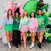 Queen Of Sparkles Licensed Pink Gingham Glinda Crown Sweater (Reg. and Plus)