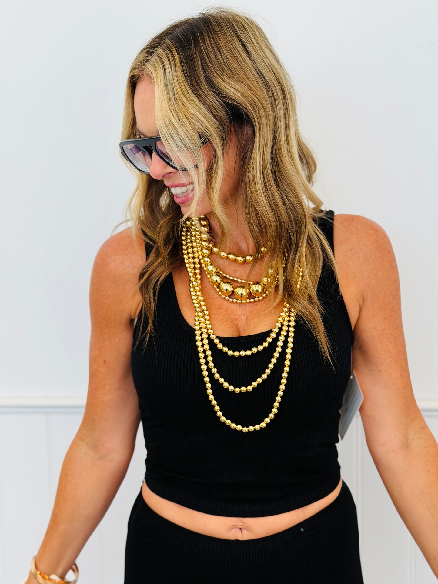 Black Ribbed Tank Top & Capri Pants Set (Reg.)
