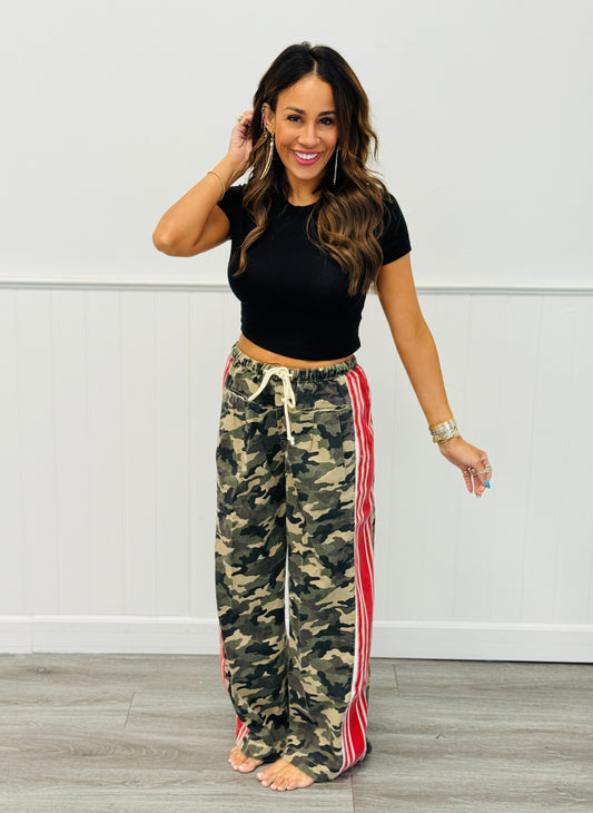 Camo Red Sport Stripe Drawstring Pants (Reg.)