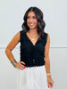 POL Black Ruffled Lace Cami Top (Reg.)