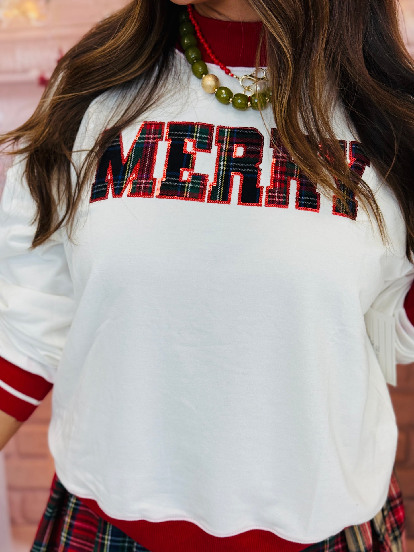 Merry Plaid Sweatshirt (Reg. and Plus)