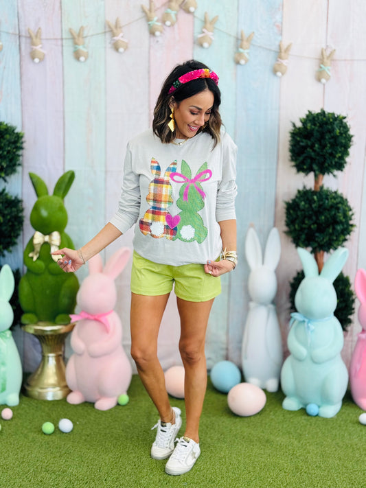 Tan Hunny Bunny Long Sleeve Top (Reg. & Plus)