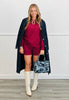 Red/Navy 2-Piece Striped Lounge Set (Reg & Plus)