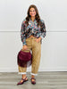 Green/Red Floral Print Satin Blouse (Reg. and Plus)